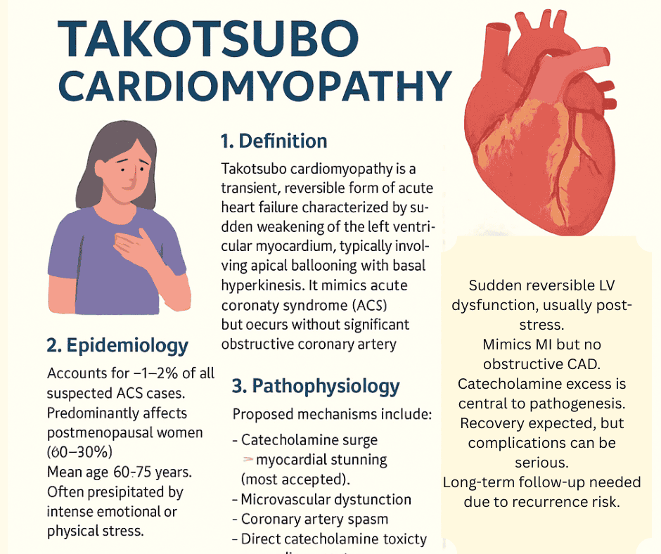 Takotsubo cardiomyopathy, Stress Cardiomyopathy, Broken Heart Syndrome
, How do you treat takotsubo,What causes takotsubo syndrome,Is takotsubo considered a heart attack,What is takotsubo in Japanese