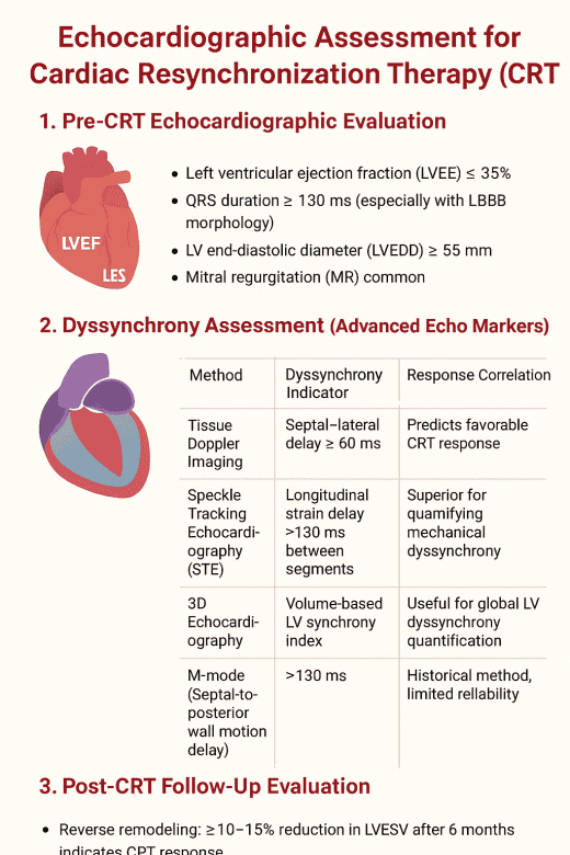 Echo assessment for cardiac resynchronizationtherapy