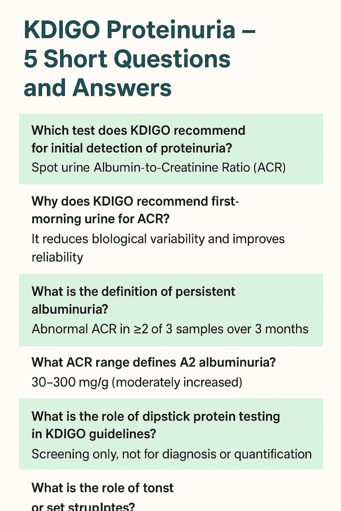 KDIGO Guidelines — How to Assess Proteinuria
