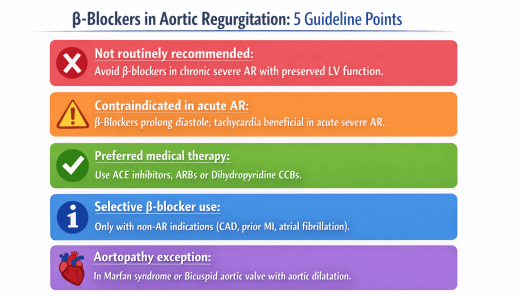 β-Blockers in Aortic Regurgitation — 5 Guideline Points (1)