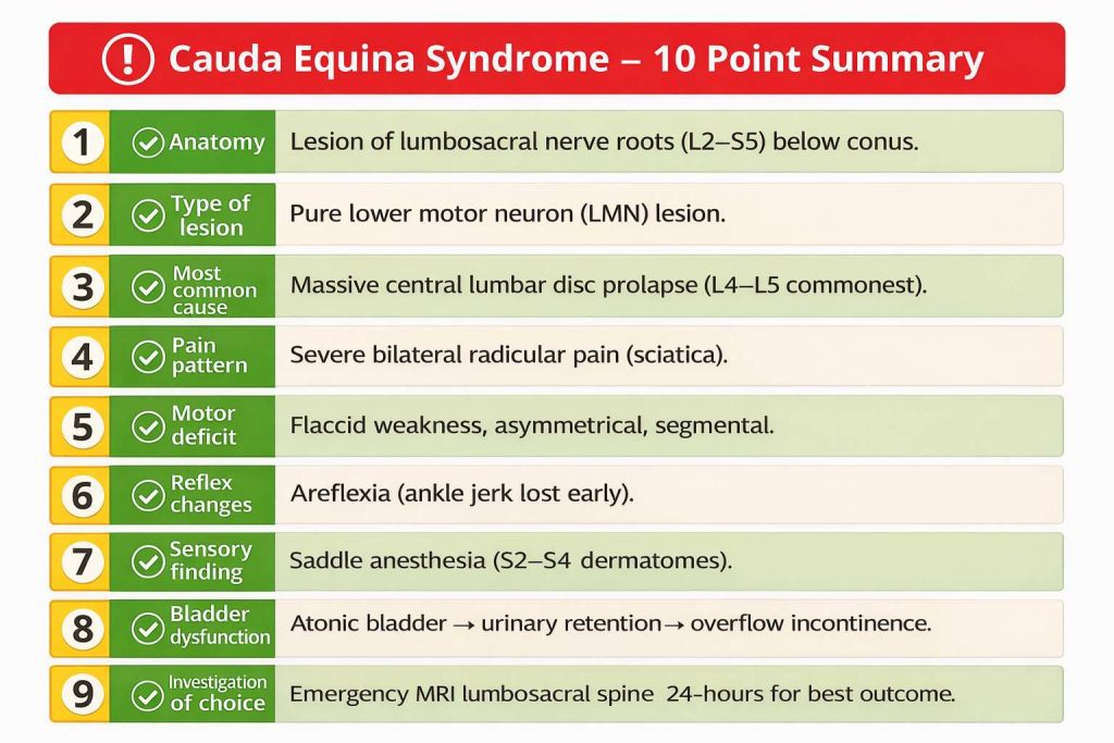 Cauda equina lesion