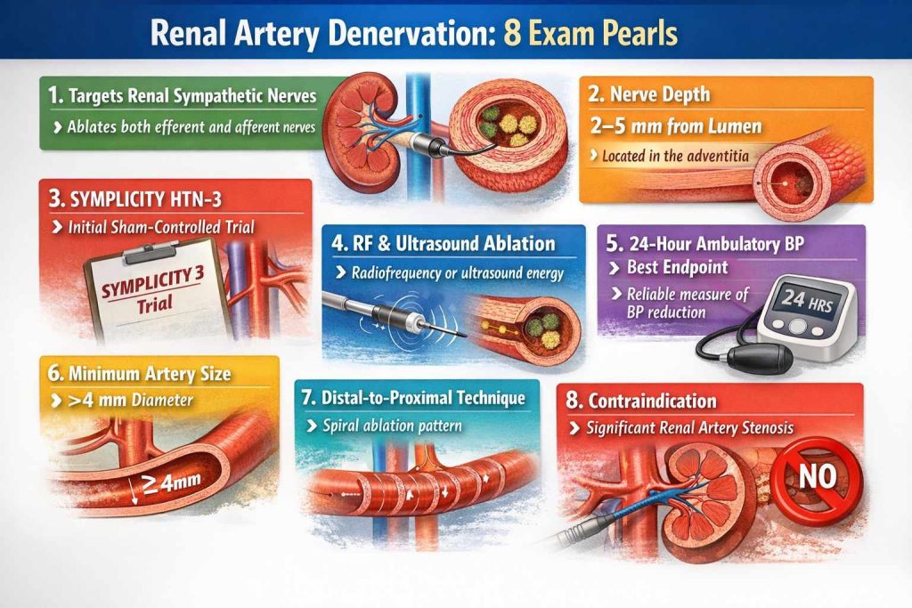Renal Artery Denervation – 8 exam pearls