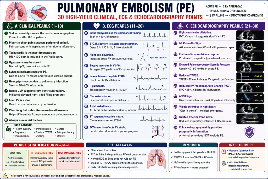 Pulmonary Embolism Clinical ECG and Echocardiography